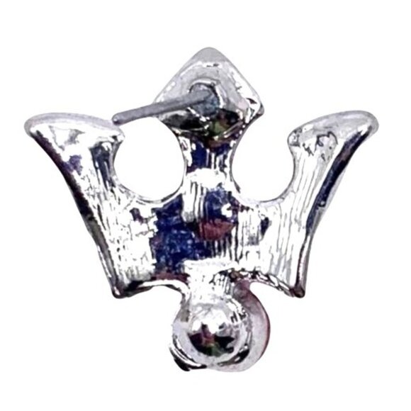 Crystal Collection Crown Pink Rhinestones Post Earrings New Silver Tone - Picture 3 of 7